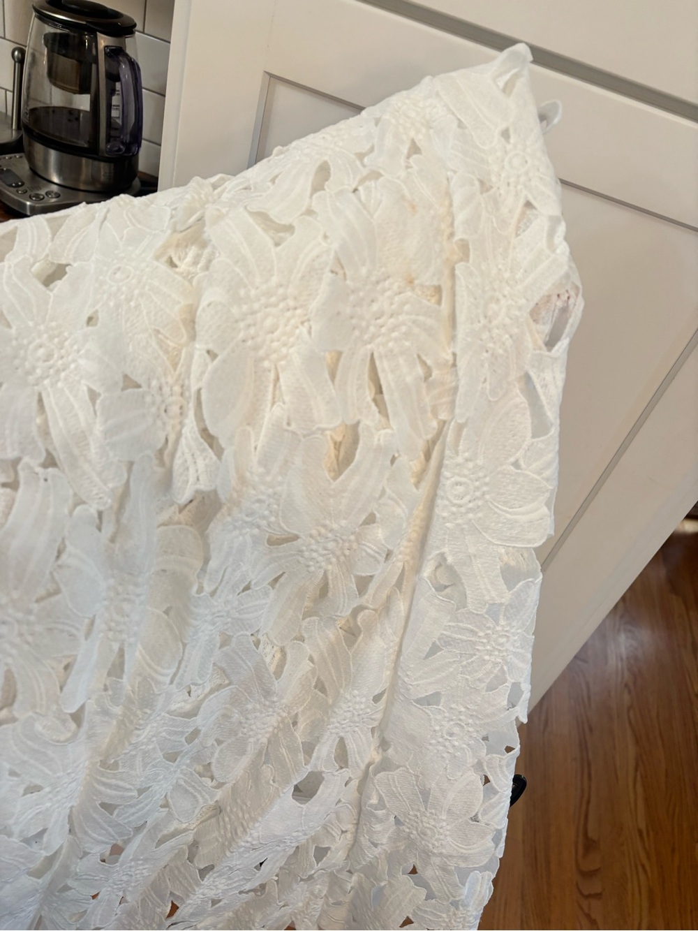by Anthropologie floral eyelet kaftan in white embroidered flowers - Picture 8 of 8